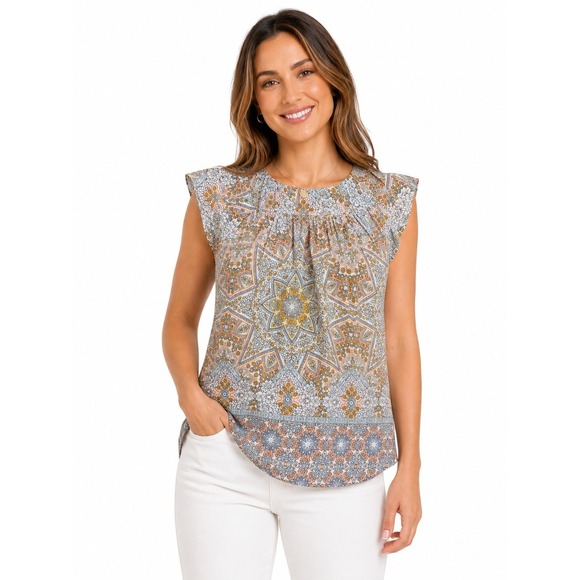LC Lauren Conrad Tops - Lauren Conrad Geometric Shirt Womens Size Medium